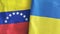 Ukraine and Venezuela two flags textile cloth 3D rendering