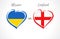 Ukraine vs England, flag emblems