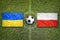 Ukraine vs. Poland on soccer field