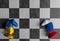 Ukraine vs Russia, war concept with Chess