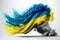 Ukraine Wave Flag Powder on a White Background. Generative AI.