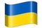 Ukraine - waving country flag, shadow