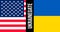 Ukrainegate illustration. Flags of United States and Ukraine. Political scandal