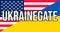 Ukrainegate illustration. Flags of United States and Ukraine. Political scandal