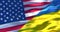 Ukrainegate illustration. Flags of United States and Ukraine. Political scandal