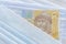 Ukrainian banknote hryvnya on mask