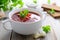 Ukrainian cabbage and beetroot soup - borshch