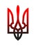 Ukrainian coat of arms in red-black color