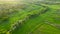 Ukrainian countryside landscape with meadows from high.