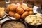 Ukrainian Donuts on a christmas table. Ukrainian holy evening