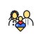 Ukrainian family line color icon. Isolated vector element.