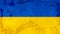 Ukrainian flag background - Old rustic damaged concrete stone wall texture background, painted in the colors of the flag of