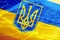 Ukrainian flag closeup. Waving flag of Ukraine. flag symbol of Ukraine