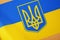 Ukrainian flag closeup. Waving flag of Ukraine. flag symbol of Ukraine