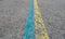 Ukrainian flag colors on asphalt, yellow, blue freedom, world peace