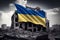 The Ukrainian flag fluttering in the wind is a symbol of freedom, resilience and invincibility of the Ukrainian people in the