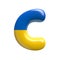 Ukrainian flag letter C - Capital 3d Ukrainian font - suitable for Ukraine, Russia or politics related subjects