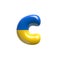 Ukrainian flag letter C - Lowercase 3d Ukrainian font - Suitable for Ukraine, Russia or politics related subjects