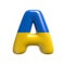 Ukrainian flag letter A - Capital 3d Ukrainian font - suitable for Ukraine, Russia or politics related subjects