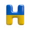 Ukrainian flag letter H - Upper-case 3d Ukrainian font - suitable for Ukraine, Russia or politics related subjects