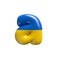 Ukrainian flag letter A - Lowercase 3d Ukrainian font - Suitable for Ukraine, Russia or politics related subjects