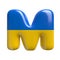 Ukrainian flag letter M - Capital 3d Ukrainian font - suitable for Ukraine, Russia or politics related subjects