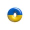 Ukrainian flag letter O - Small 3d Ukrainian font - Suitable for Ukraine, Russia or politics related subjects