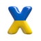 Ukrainian flag letter X - Upper-case 3d Ukrainian font - suitable for Ukraine, Russia or politics related subjects