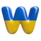 Ukrainian flag letter W - Capital 3d Ukrainian font - suitable for Ukraine, Russia or politics related subjects