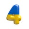 Ukrainian flag number 4 -  3d Ukrainian digit - Suitable for Ukraine, Russia or politics related subjects