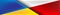 Ukrainian flag and Polish flag horizontal banner. Flags for design. Vector.