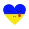 Ukrainian heart cries bloody tears. Concept art of peace, humanity, stop war.