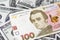Ukrainian hryvnia, dollar, money close-up. Banknotes the concept