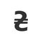 Ukrainian hryvnia money sign. Currency symbol icon. Stock Vector illustration isolated on white background