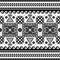 Ukrainian Hutsul Pisanky vector seamless pattern folk art geometric Easter eggs repetitive design in black and white
