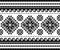 Ukrainian Hutsul Pisanky vector seamless pattern long horizontal, folk art geometric Easter eggs repetitive design in black and wh