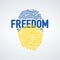Ukrainian identity blue and yellow fingerprint with freedom. I'm ukrainian. Stop war. Stock vector illustration