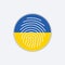 Ukrainian identity blue and yellow fingerprint. I'm ukrainian. Stop war. Stock vector illustration isolated on white
