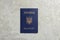 Ukrainian internal passport on grey background