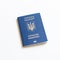 Ukrainian international biometric passport on neutral background