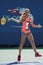 Ukrainian junior tennis player Marta Kostyuk in practice during US Open 2017