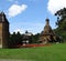 Ukrainian memorial and church, wooden construction and beautiful garden. Curitiba, Brazil. April, 25 -2021