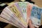 Ukrainian money Ukraine hryvnia paper notes UAH