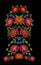 Ukrainian national embroidery, satin stich flowers