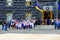 Ukrainian officials and ministers near the cabinet of ministers during the celebration of Day of State Flag of Ukraine