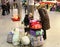 Ukrainian refugees camp out in the halls and corridors of railway station in Cracow, Poland