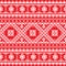 Ukrainian, Slavic folk art knitted red and white embroidery pattern