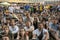 Ukrainian soccer fans cheer at the Fan Zone in downtown Kyiv, Ukraine, June 21, 2021 while watching UEFA EURO 2020 match