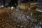 Ukrainian soccer fans cheer at Fan Zone in Kyiv, Ukraine, July 03, 2021 UEFA EURO 2020 match between Ukraine and England