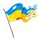 Ukrainian torn flag illustration. Vector isolated